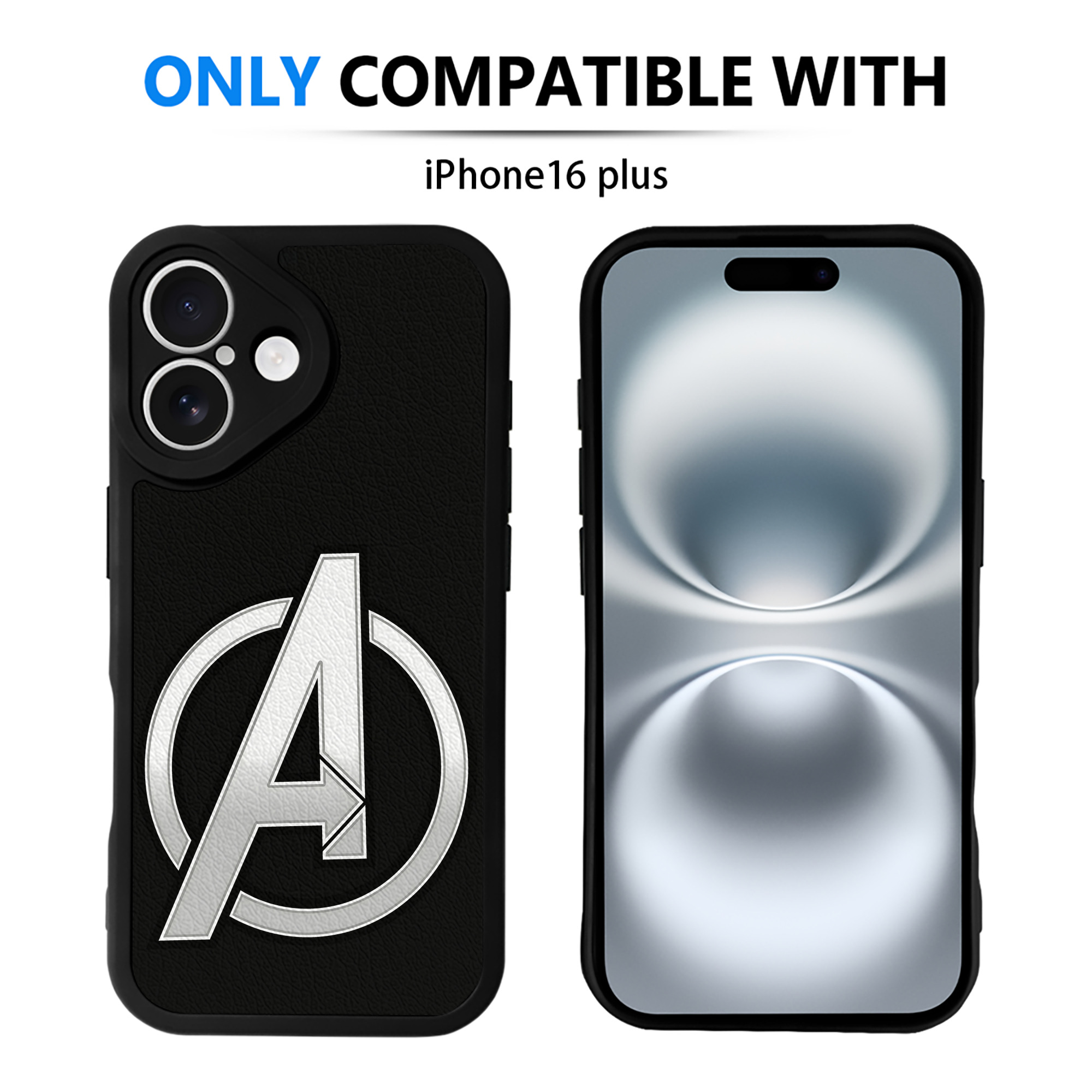 （画像用） アベンジャーズ The Avengers 【iPhone 16シリーズ対応】シリコンスマホケース（レザー調） 材質：シリコン